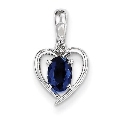 Sapphire Diamond Pendant 14k White Gold Genuine XBS472, MPN: XBS472, 883957445076