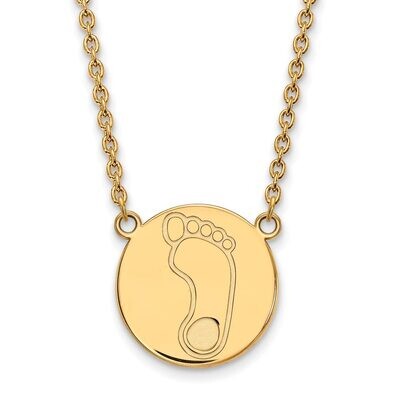 University of North Carolina Large Disc with Chain Necklace Gold-plated Silver GP050UNC-18, MPN: GP…