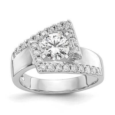 Peg Set Lab Grown Diamond Si1/Si2, G H I, Semi-Mount Engagement Ring 14k White Gold RM2491E-050-7WL…