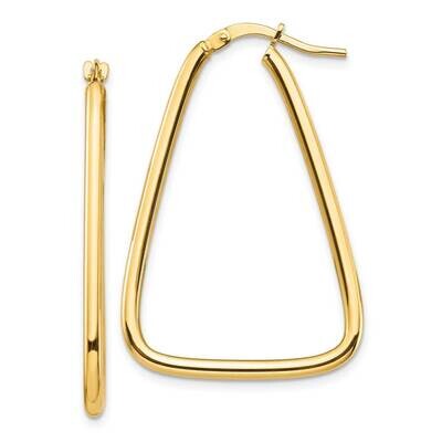 Triangle Hoop Earrings 14k Gold Polished  TF1375, MPN: TF1375, 191101986659