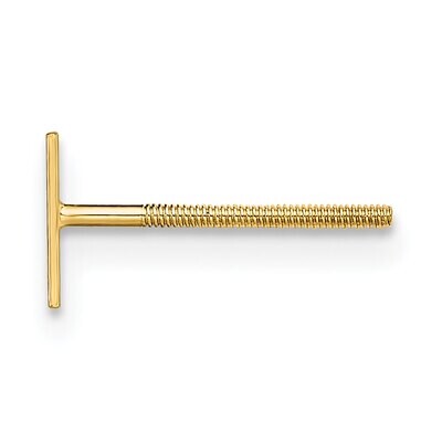 T-Bar Threaded Earring Post 14k Yellow Gold YG671, MPN: YG671,