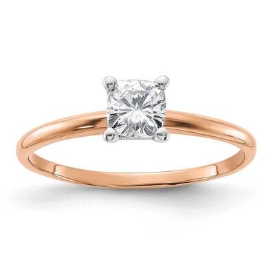 1/2ct. 4.5mm G H I True Light Cushion Moissanite Solitaire Ring 14k Rose Gold RGSH13C-8MT, MPN: RGS…