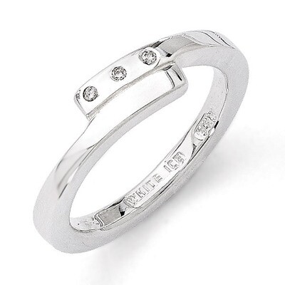 .03ct. Diamond Ring Sterling Silver QW181, MPN: QW181, 883957316208