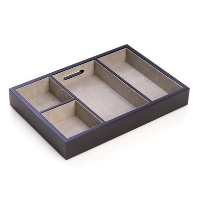 Matte Black Wood Open Valet with Soft Velour Lining GM13356, MPN: GM13356, 797140506744