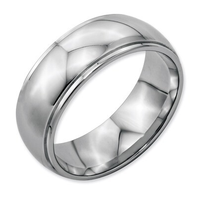 Ridged Edge 8mm Polished Band - Stainless Steel SR36 by Chisel, MPN: SR36, 883957023243