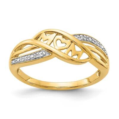 Rhodium Diamond Mom Ring 14k Yellow Gold RM5714-001-YA, MPN: RM5714-001-YA, 883957567129