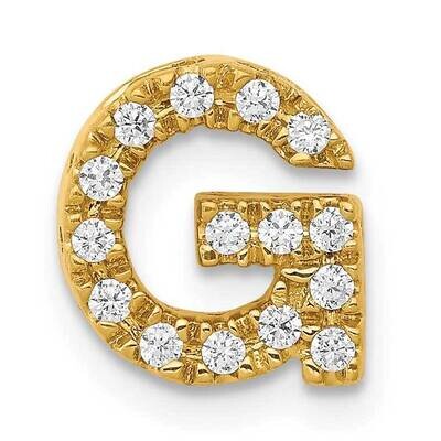 Initial G Charm 14k Gold Diamond PM5221G-016-YA, MPN: PM5221G-016-YA, 191101543814