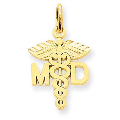 M.D. Caduceus Charm 14k Gold C430, MPN: C430, 883957860381