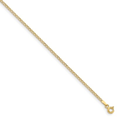9 Inch 1.85mm Semi-Solid Curb Link Chain 14k Yellow Gold BC193-9, MPN: BC193-9, 886774568874