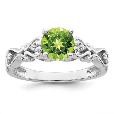 Peridot and Diamond Ring 14k White Gold Polished RM8177-PE-100-WA, MPN: RM8177-PE-100-WA,