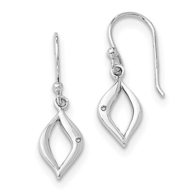 Shepherd Hook Earrings Diamond Sterling Silver QW335, MPN: QW335, 191101191404