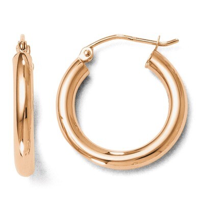 Leslie&#39;s 3mm Polished Hoop Earrings - 14k Rose Gold HB-LE888, MPN: LE888, 886774966359