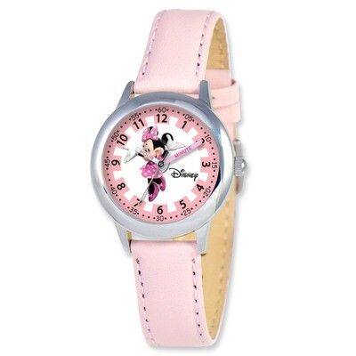 Disney Kids Minnie Mouse Pink Leather Band Time Teacher Watch XWA3691, MPN: XWA3691, 843231059597