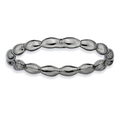 Black-plated Rice Ring - Sterling Silver QSK217, MPN: QSK217, 883957138077