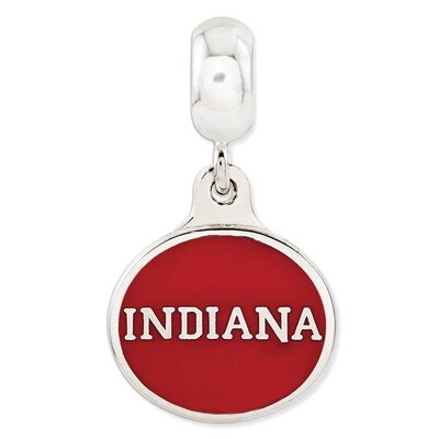 Indiana University Collegiate Enameled Dangle Bead Sterling Silver QRS3083