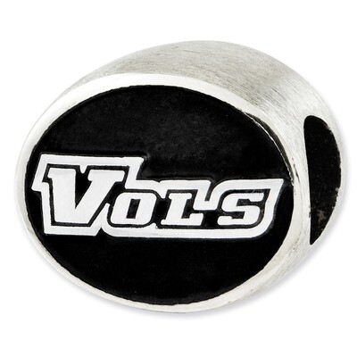Antiqued University of Tennessee Collegiate Bead Sterling Silver QRS2045