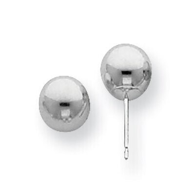 7mm Standard Weight Ball Post Earring Mounting 14k White Gold WG560, MPN: WG560,