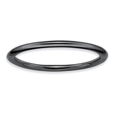 Black-plated Polished Ring - Sterling Silver QSK165, MPN: QSK165, 883957145105