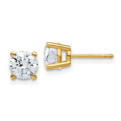 1.75ct. 6.0mm Round D E F Pure Light Moissanite Earrings 14k Gold YG324-9MP, MPN: YG324-9MP, 191101…