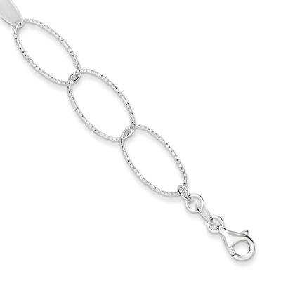 7.5 Inch Textured Oval Link Bracelet Sterling Silver Polished QG3237-7.5, MPN: QG3237-7.5, 19110129…