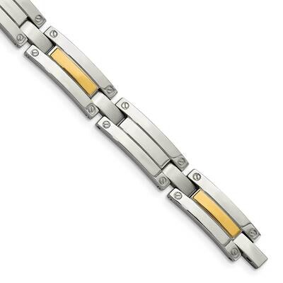 14k Gold Polished 8.5 Inch Bracelet Stainless Steel SRB413-8.5 by Chisel, MPN: SRB413-8.5, 88677403…