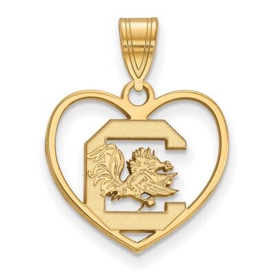 University of South Carolina Pendant in Heart Gold-plated Silver GP017USO, MPN: GP017USO, 886774921…