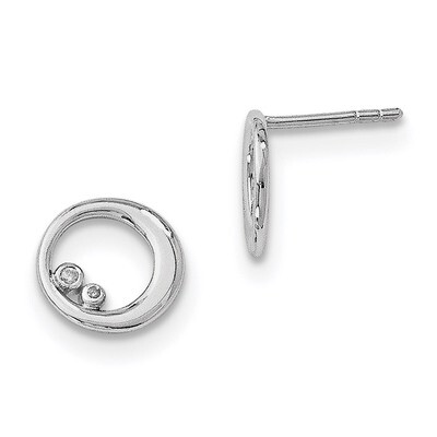 .03Ct. Diamond Earrings Sterling Silver QW256, MPN: QW256, 883957314792