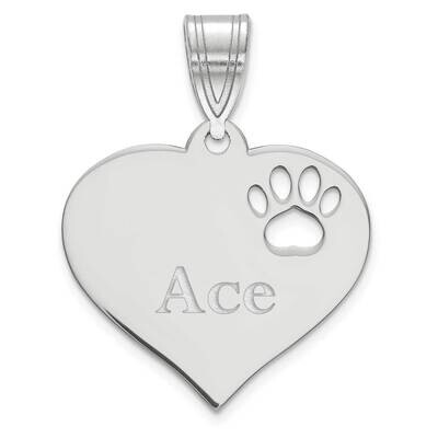 Heart Pendant with Pawprint Cutout Sterling Silver Rhodium-plated XNA766SS, MPN: XNA766SS, 19110122…