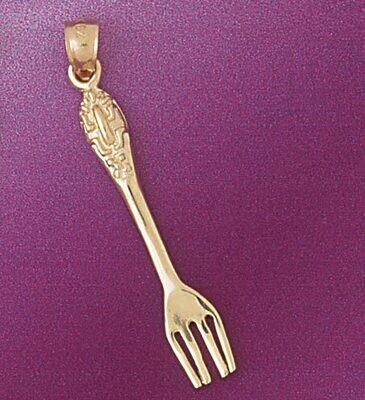 Dazzlers Jewelry Fork Pendant Necklace Charm Bracelet in Yellow, White or Rose Gold 6921, MPN: DZ-6…