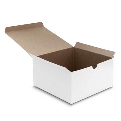 White Pack of 10 Square 8x8x4in Recycled Paper Gift Boxes JT5095-WT, MPN: JT5095-WT,