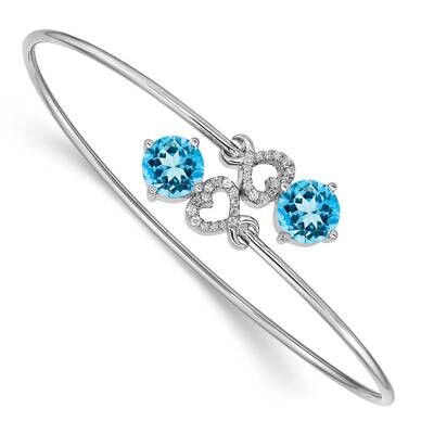 Blue Topaz Flexible Bangle 14k White Gold BM4504-BT-013-WA, MPN: BM4504-BT-013-WA, 883957661926