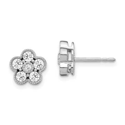 Diamond Vs/Si, D E F, Floral Post Earrings 14k White Gold True Origin Lab Grown EM6345-075-WLD, MPN…
