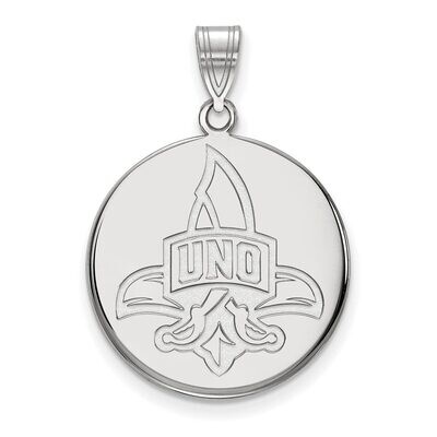 University of New Orleans Large Disc Pendant 10k White Gold 1W018UNO, MPN: 1W018UNO, 886774782041