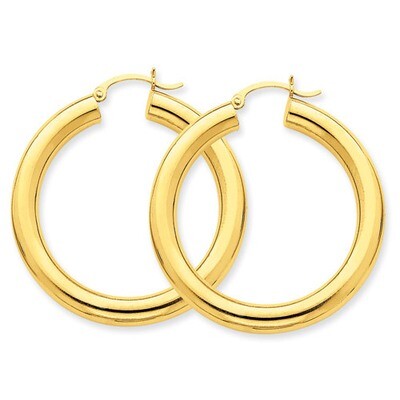 Polished 5mm Lightweight Hoop Earrings 14k Gold T956L, MPN: T956L, 883957288239