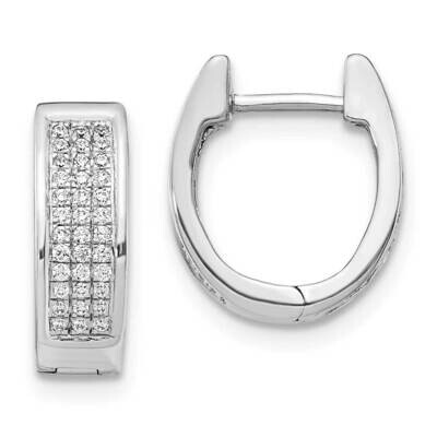 Small Hinged Oval Hoop Earrings 14k White Gold Diamond EM5378-025-WA, MPN: EM5378-025-WA, 883957342…