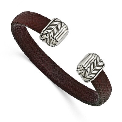 Edward Mirell 10mm Stainless Steel with Carbon Fiber Cuff Bracelet by Edward Mirell, MPN: EMB177, 6…