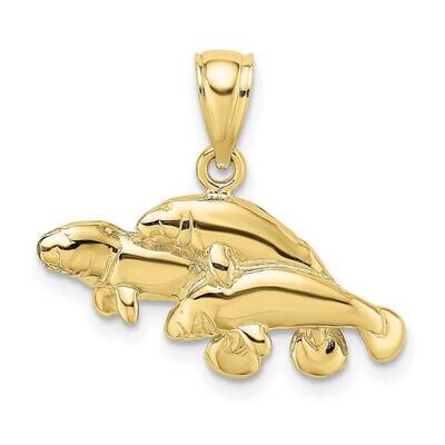 Triple Manatee Charm 10k Gold Polished 10K7731, MPN: 10K7731,