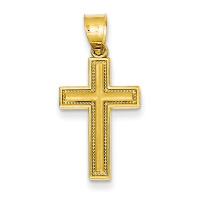 Small Satin Cross Pendant 14k Gold D4296, MPN: D4296, 883957495132