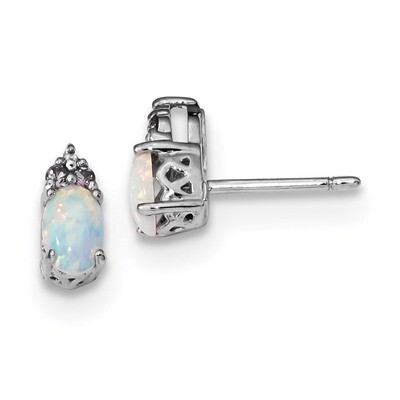 Diamond Pink Sapp Simulated Opal Earrings Sterling Silver Rhodium QE13977, MPN: QE13977, 1911013120…