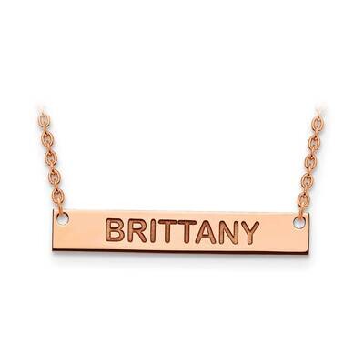 Medium Polished Block Letter Name Bar Necklace Rose Gold-plated Silver XNA644RP, MPN: XNA644RP, 191…