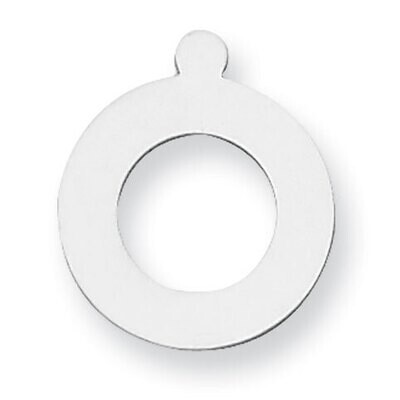 Round with Hole with Eyelet Stamping Sterling Silver Rhodium-plated SS1075, MPN: SS1075,