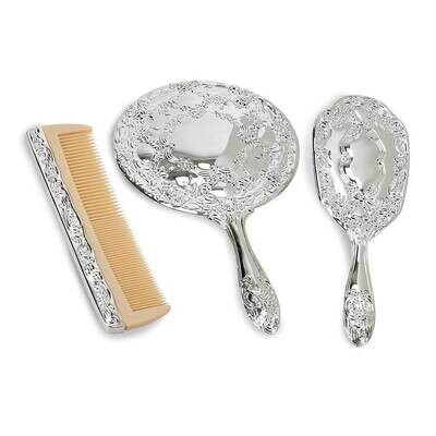 Nickel-plated Comb, Brush Mirror Ornate Dresser Set GM21740, MPN: GM21740, 47105230109
