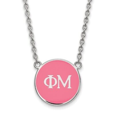 Phi Mu Small Enameled Pendant with 18 Inch Chain Sterling Silver SS030PHM-18, MPN: SS030PHM-18, 886…