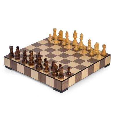 Matte Wood Inlay Chess Checkers Set with Storage Drawer GM21249, MPN: GM21249, 797140405597