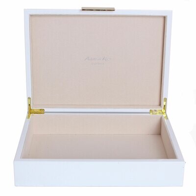 Addison Ross White Storage Box8 x 11 Inch Lacquer BX1402, MPN: BX1402, UPC/EAN: 5024043189688