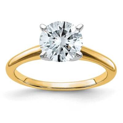1 3/4ct. D E F Pure Light Round Moissanite Solitaire Ring 14k Two Tone Gold RM5965R-175-9MP, MPN: R…