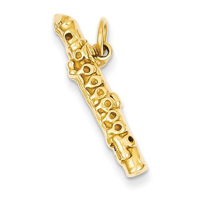 3-D Polished Flute Charm 14k Gold XAC342, MPN: XAC342, 883957343174