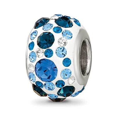Blue Preciosa Crystal Bead Sterling Silver Rhodium-plated QRS4199, MPN: QRS4199,