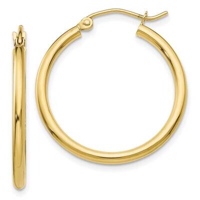 2mm Lightweight Tube Hoop Earrings 10k Gold Polished 10T915L, MPN: 10T915L, 191101566202