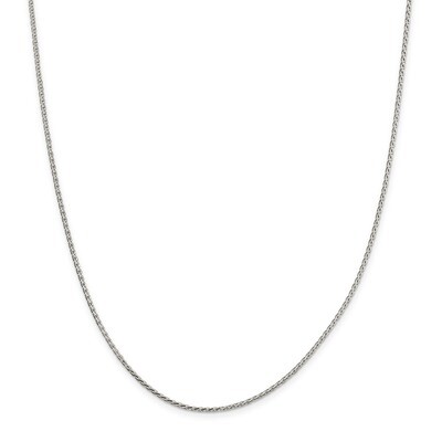20 Inch 1.70mm Diamond-cut Round Spiga Chain Sterling Silver QSR050-20, MPN: QSR050-20, 886774408804